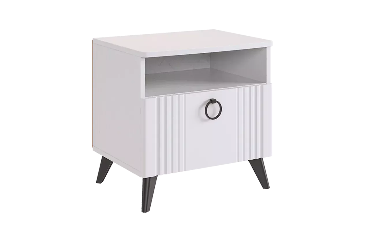 Тумба прикроватная Ева  белое дерево/белый матовый