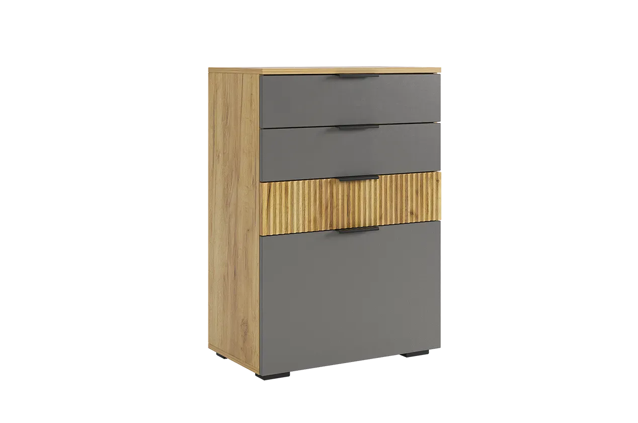 Комод Бери дуб крафт золотой/графит