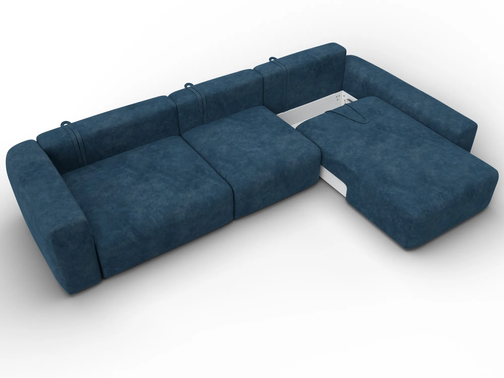 Диван угловой Лига-066 НПБ Лонг угол правый ( BRUT 11 синий )