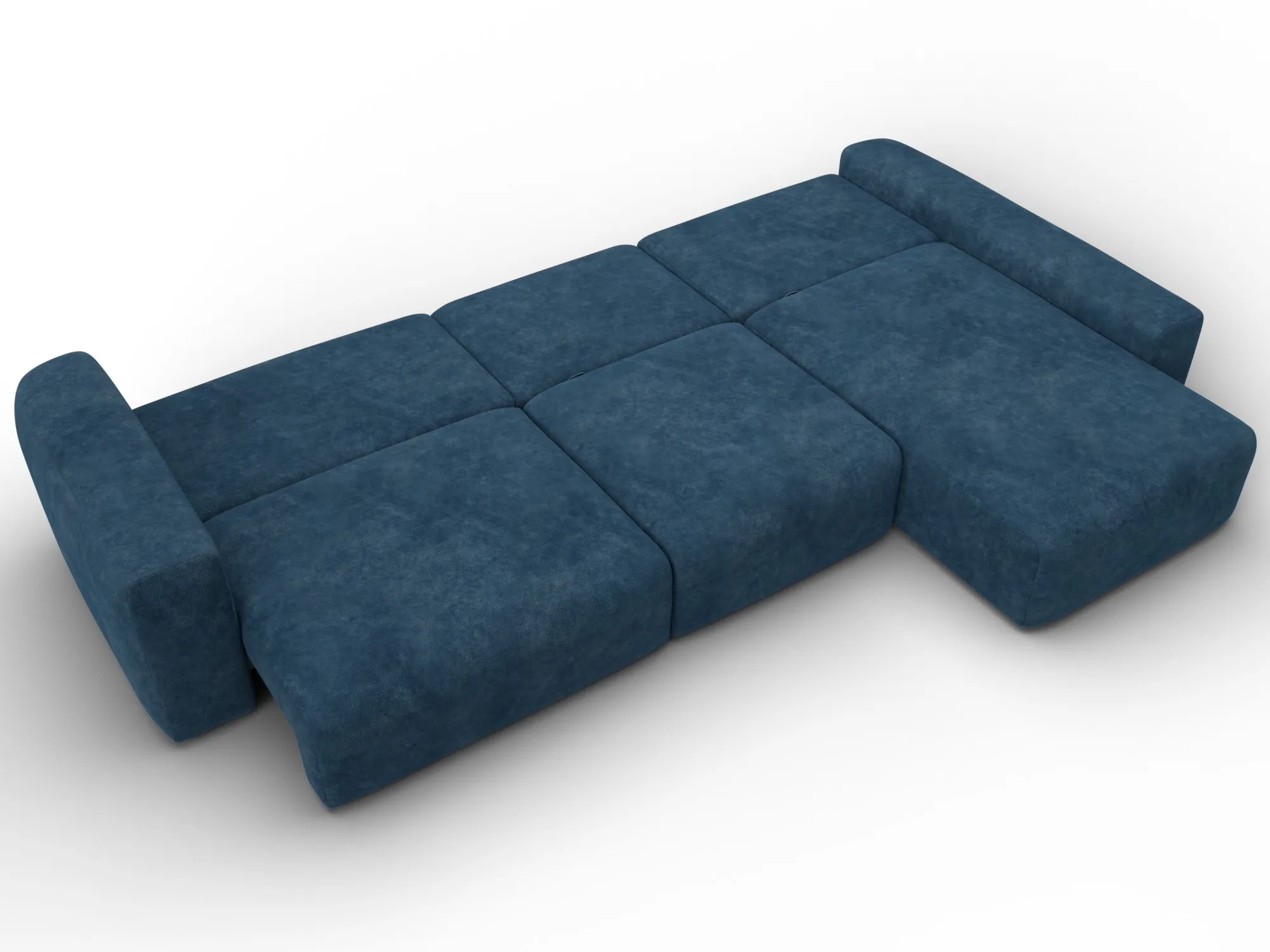 Диван угловой Лига-066 НПБ Лонг угол правый ( BRUT 11 синий )