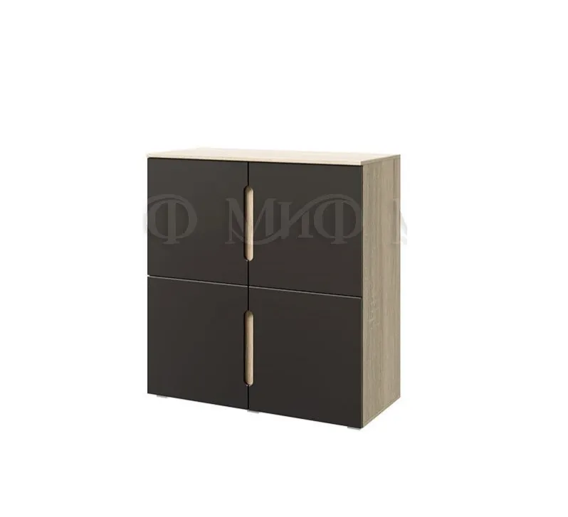 Тумба Ким 4 двери (сонома/графит софт)