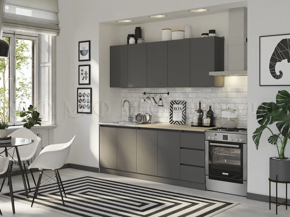 Кухонный гарнитур Челси 2,0 (графит/графит, сонома)