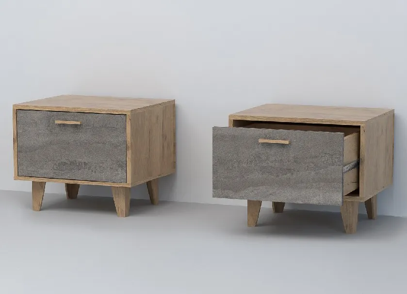 Тумба Т-5 Эго на ножках Дуб Крафт Золотой/Камень Темный