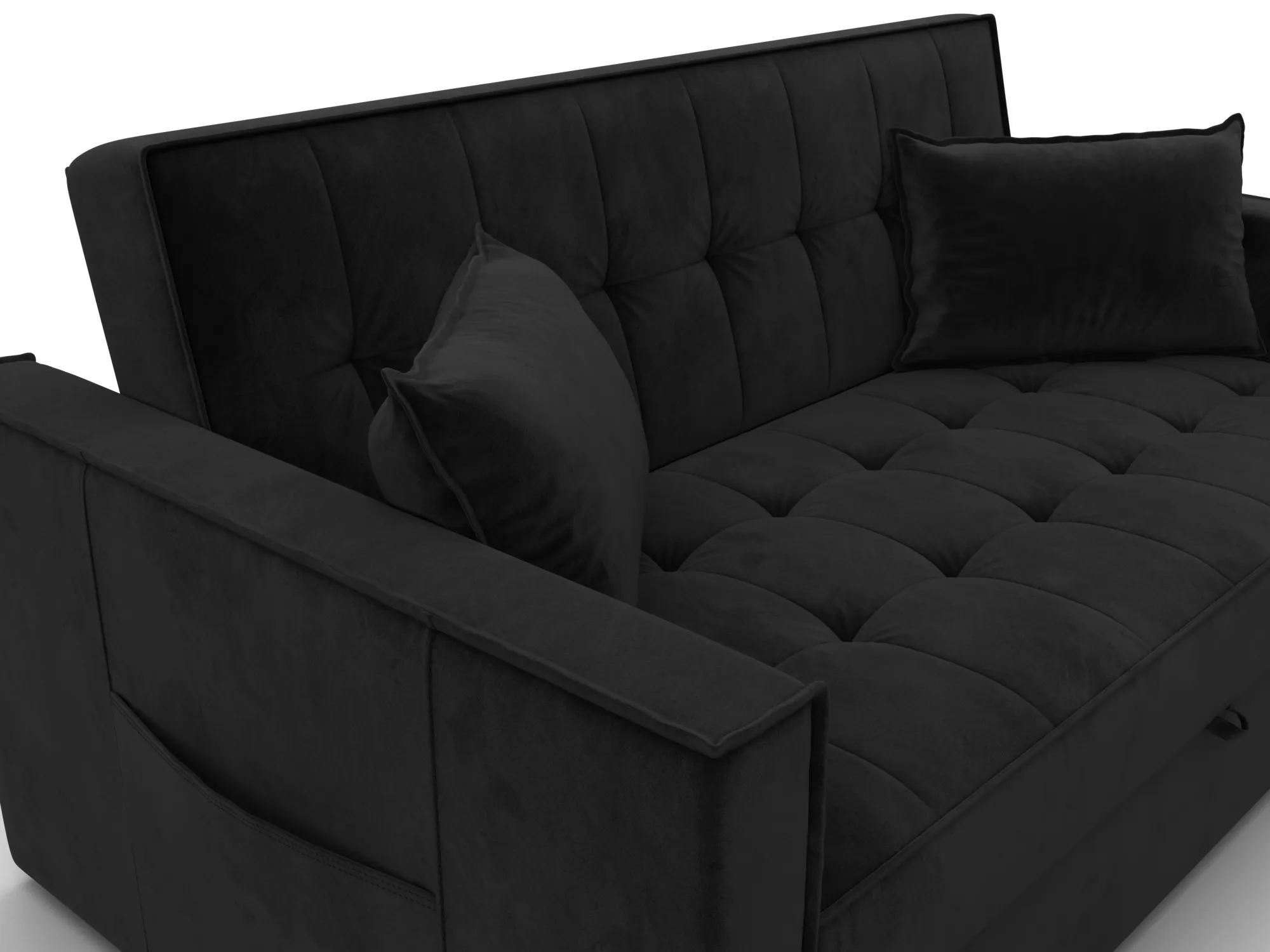 Диван прямой Лига-104 (140) ( SEVEN 35 черный )