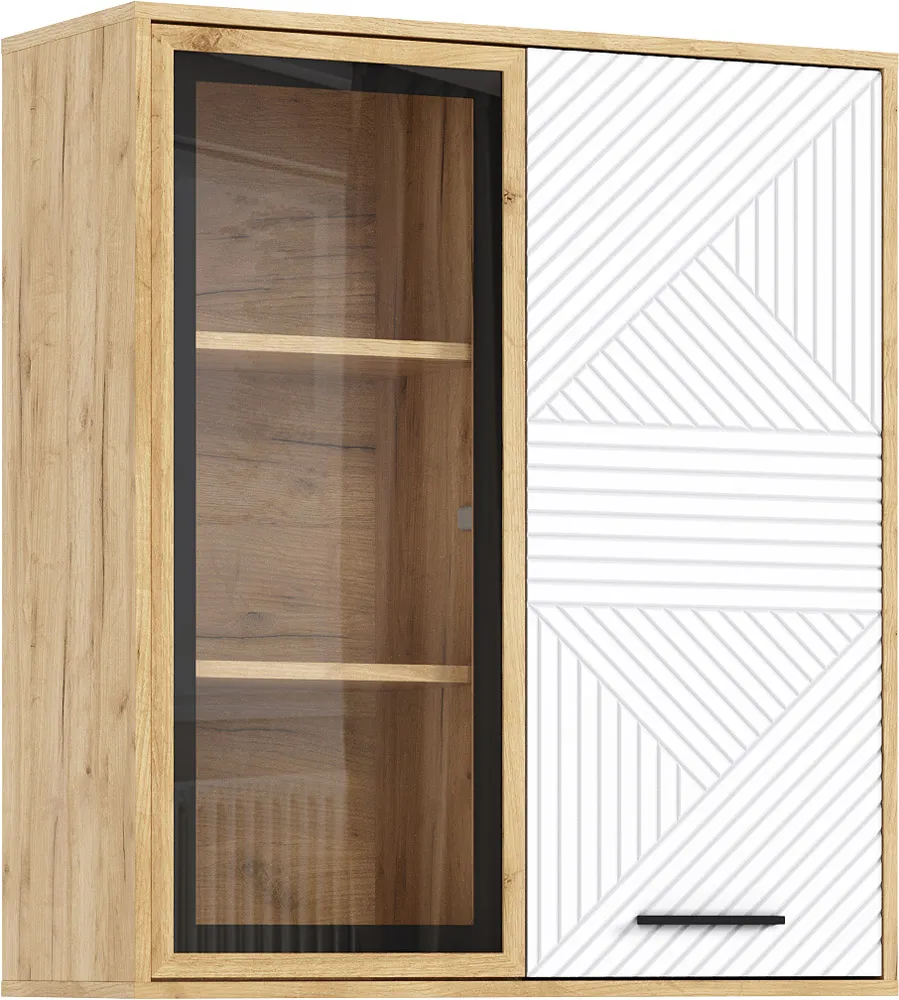 Шкаф навесной Флэш Браш Вайт/Дуб Крафт