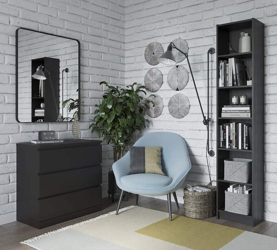 S00210 Варма 3 комод 80х77х40 шпон ясень, черный