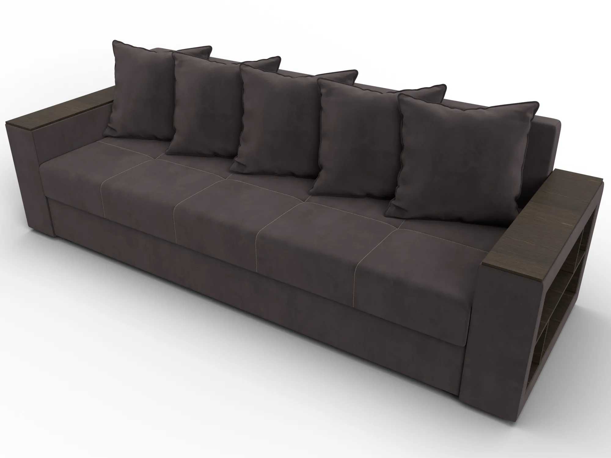 Диван прямой Дубай Лайт ( SEVEN 727 коричневый )