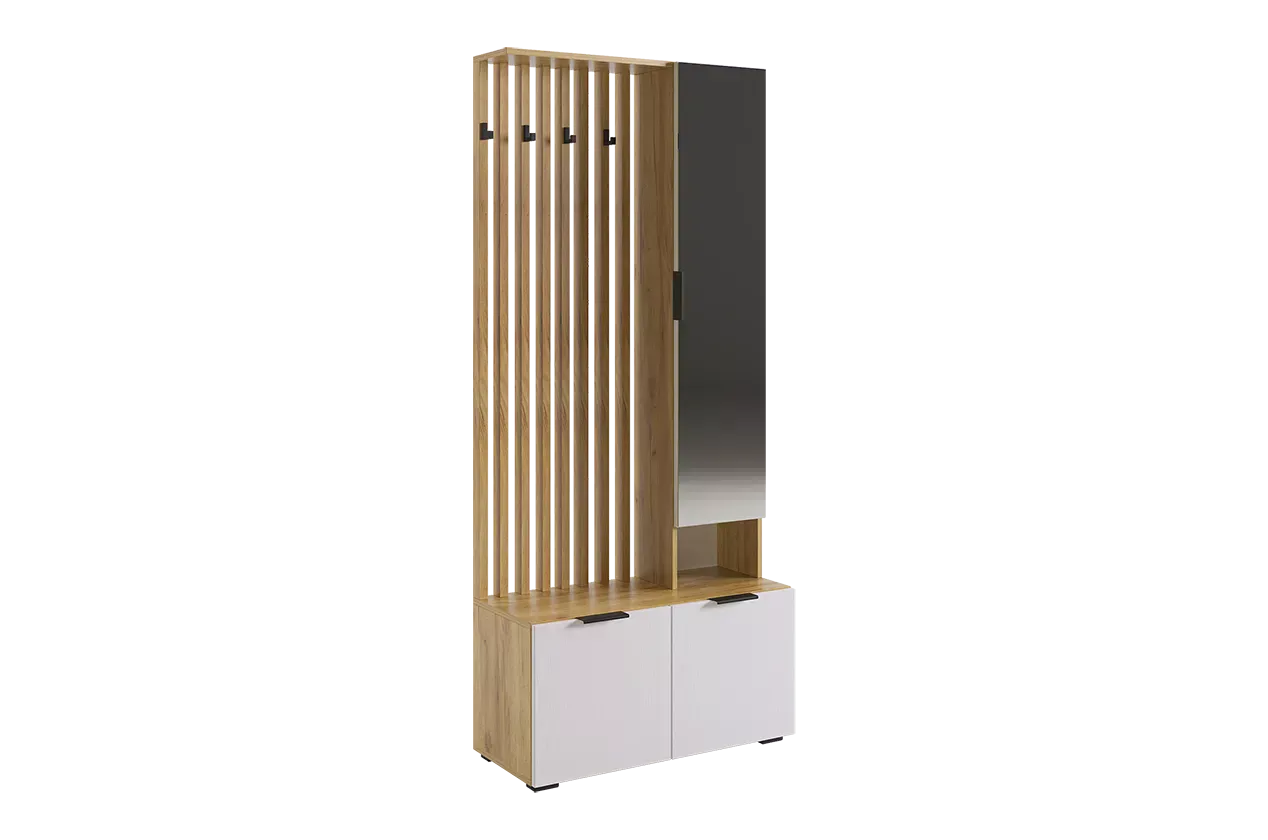 Прихожая Бери дуб крафт золотой/белое дерево