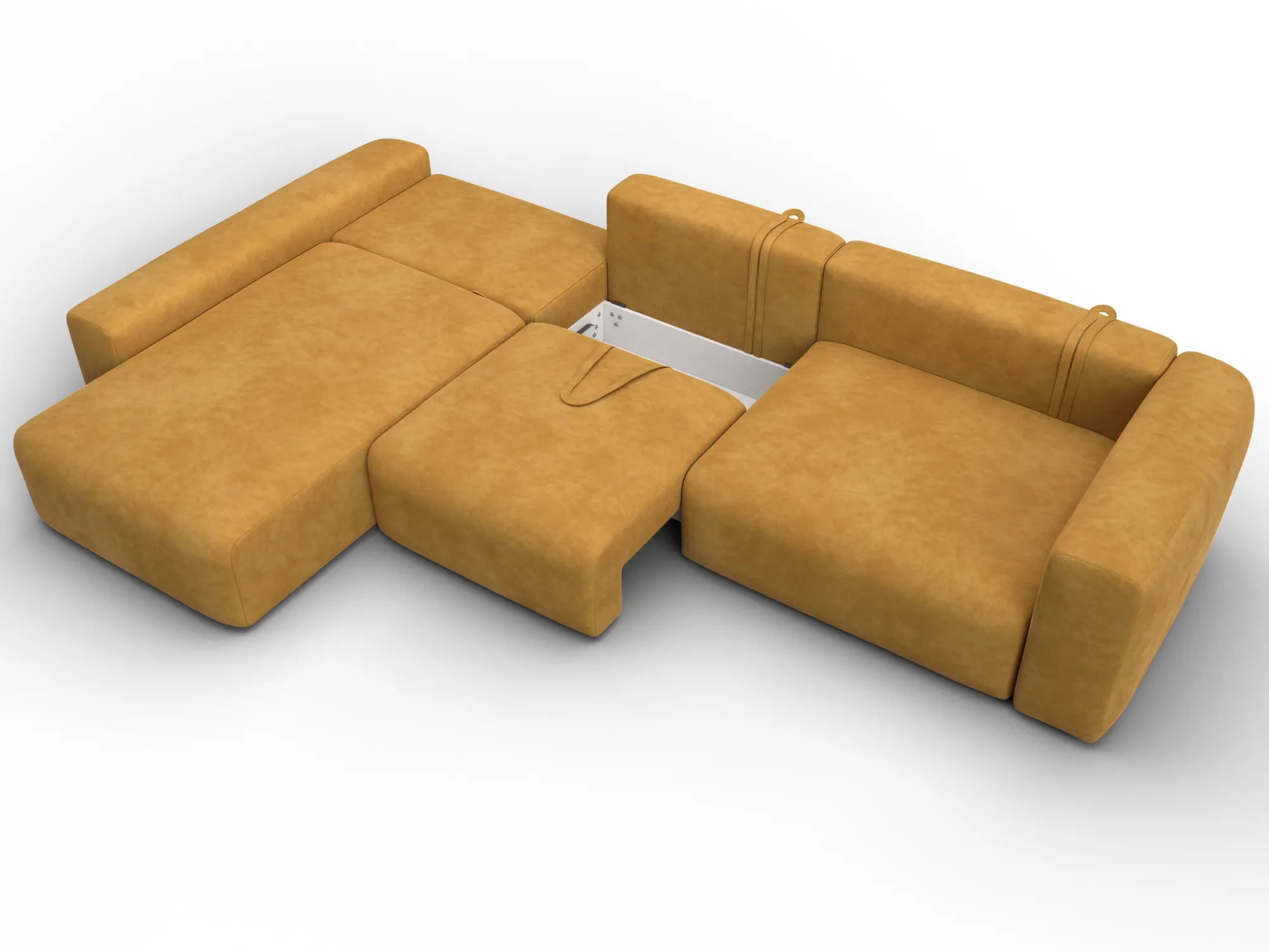 Диван угловой Лига-066 НПБ Лонг угол левый ( BRUT 10 желтый )