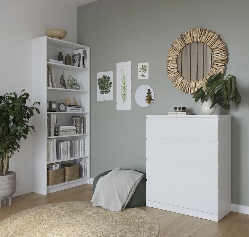 S00357 Варма 80 стеллаж 78х198х28, белый