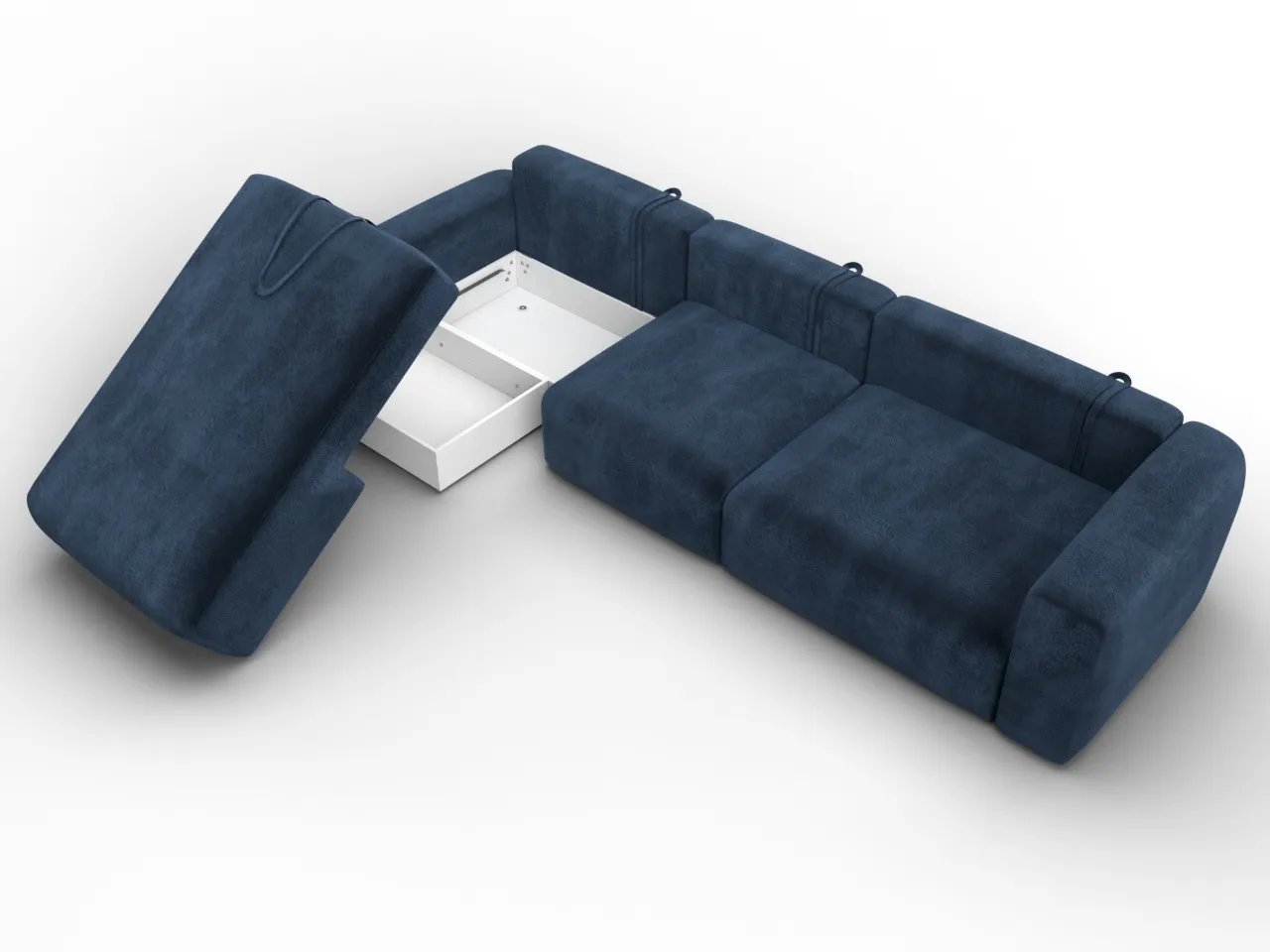 Диван угловой Лига-066 НПБ Лонг угол левый ( TOWER 13 синий )