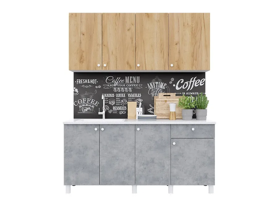 Кухня POINT 170 Крафт золотой/Бетон