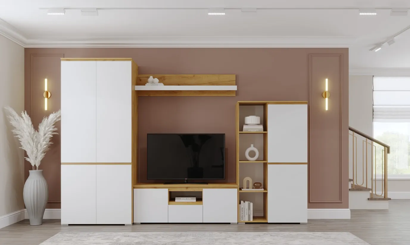 Гостиная ГРЕТТА Дуб Крафт золотой - Белый №2