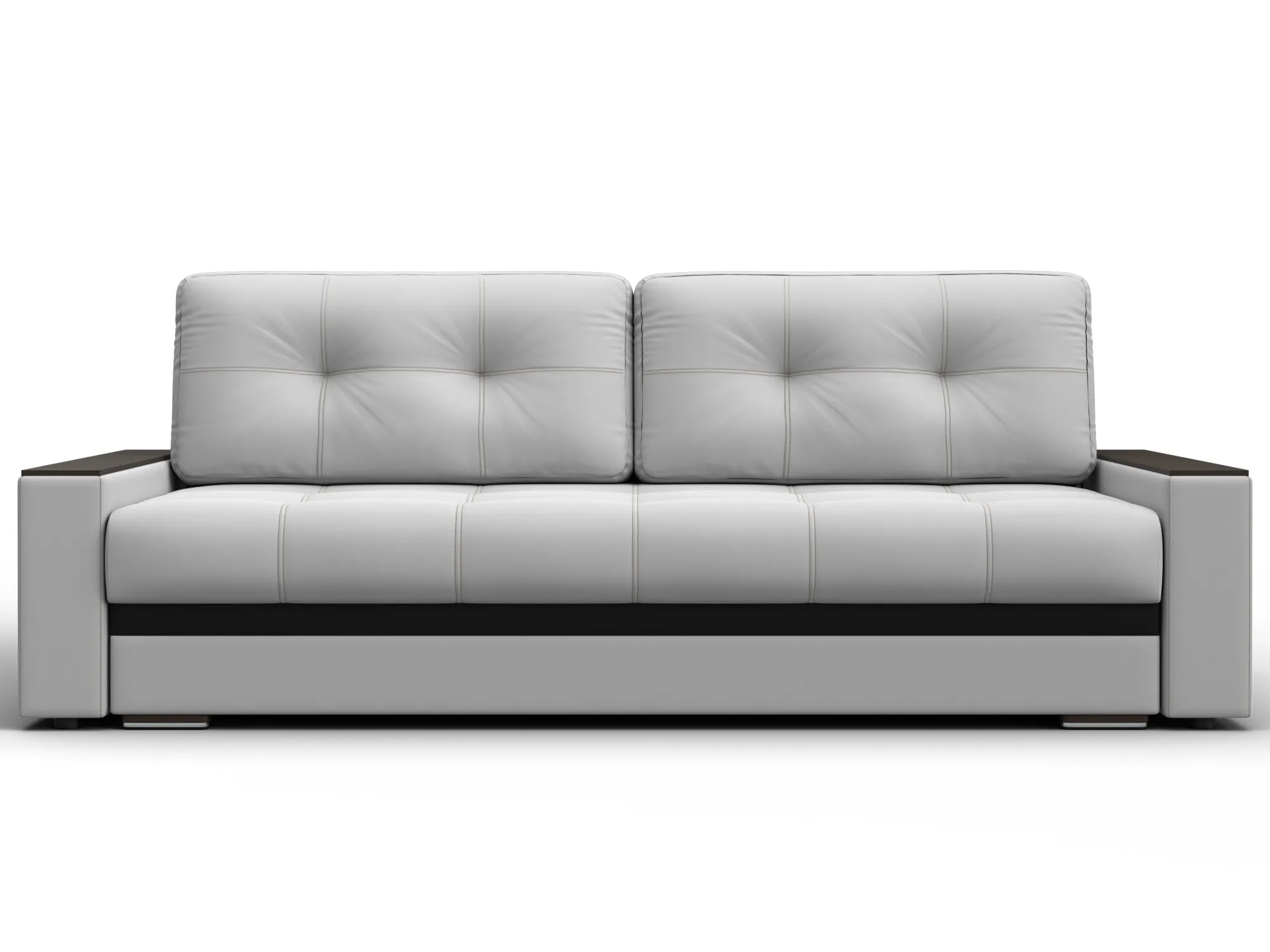 Диван прямой с декором Лига-096 НПБ ( Белый;Черный )