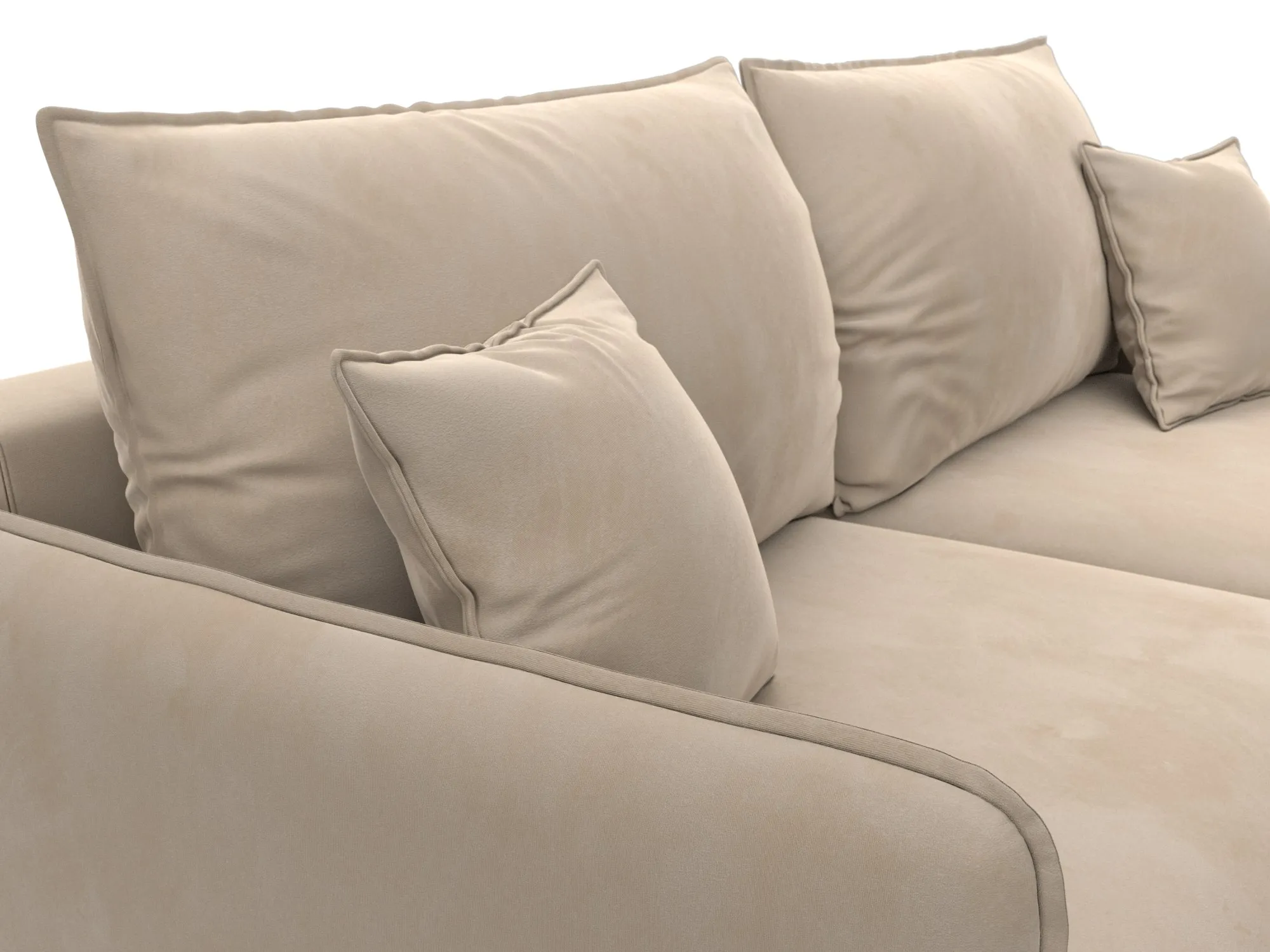 Диван прямой Лига-064 НПБ ( SEVEN 729 бежевый )