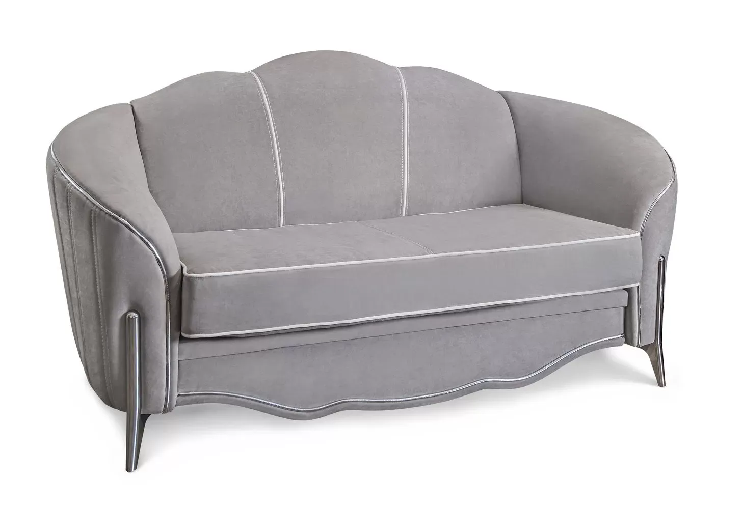 Диван Гравита 2х местный серый серебро  без раскладного механизма