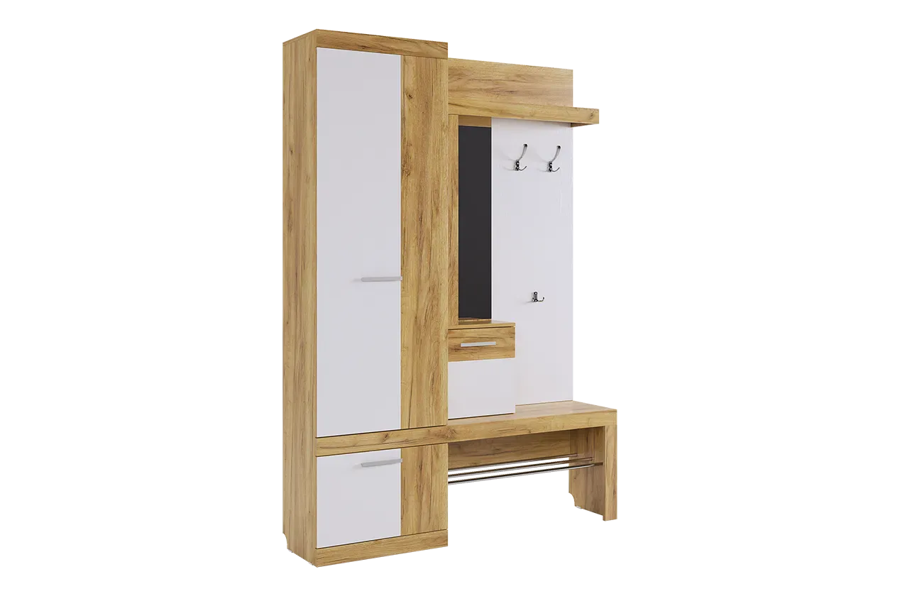 Прихожая Алекс  дуб крафт золотой/белое дерево