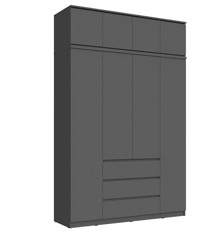 Шкаф Челси 1600 с антресолью, графит