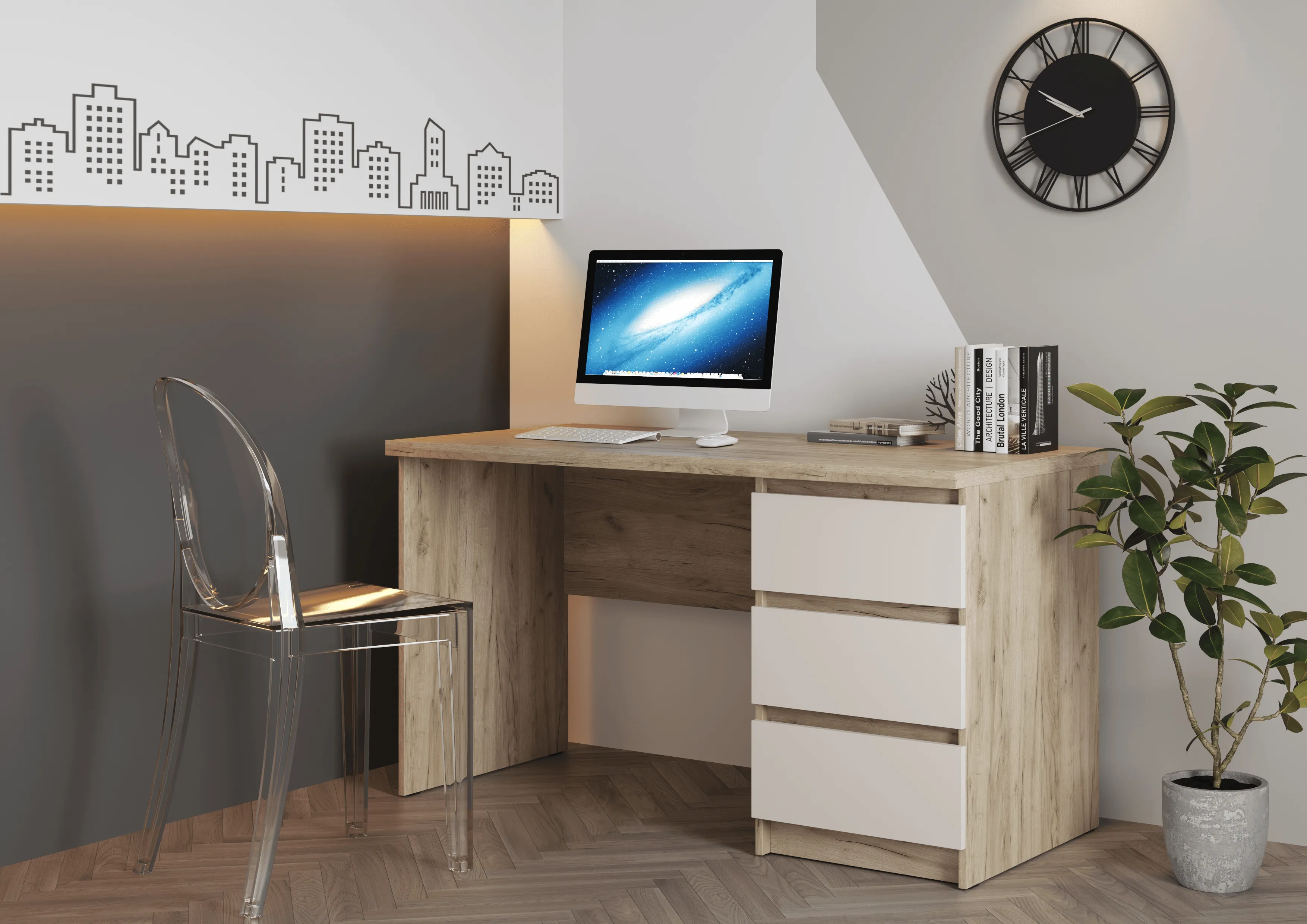 Стол письменный Бостон СП-001 (крафт серый/кашемир)