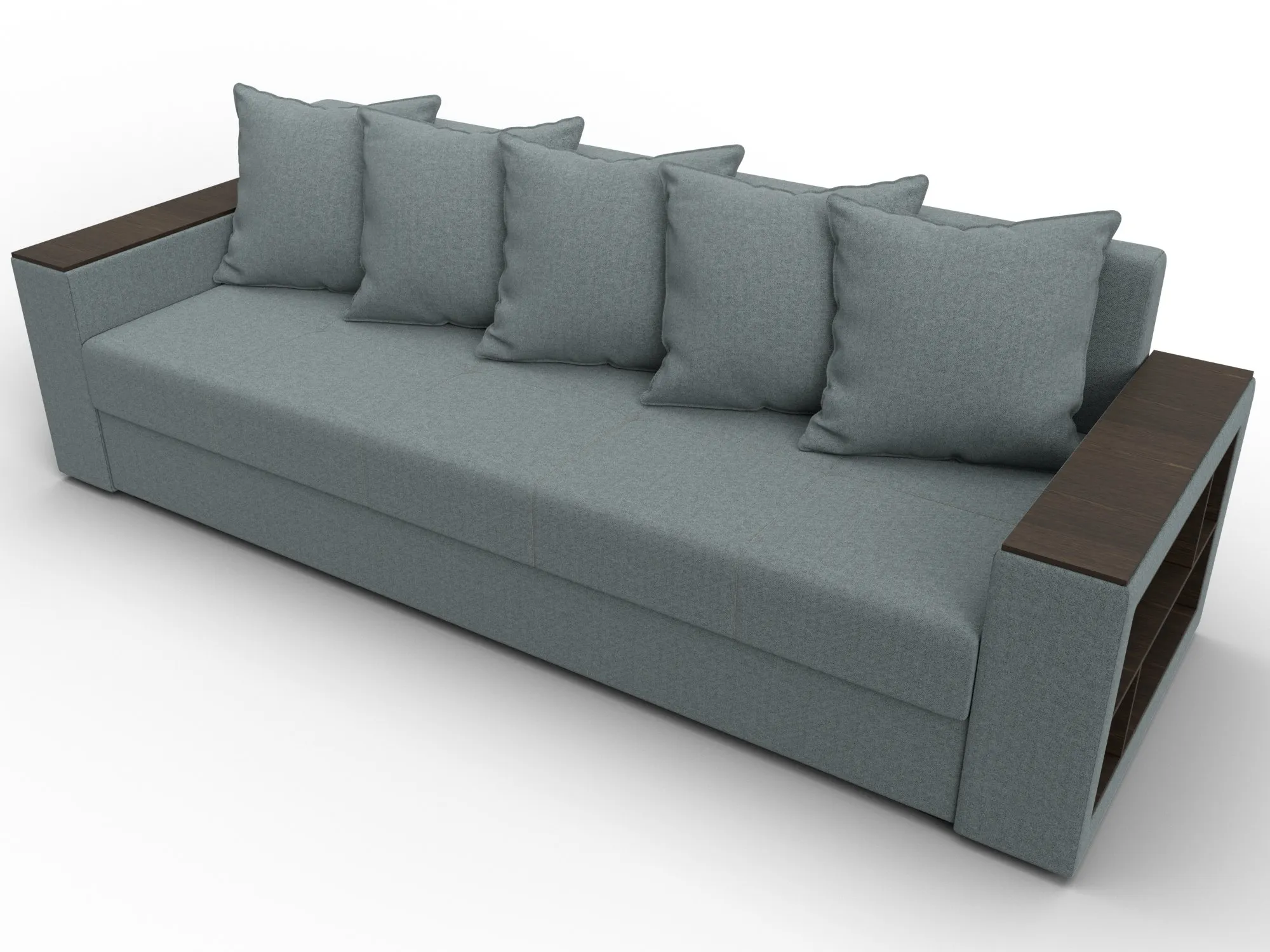 Диван прямой Дубай Лайт ( Амур 07 серый )