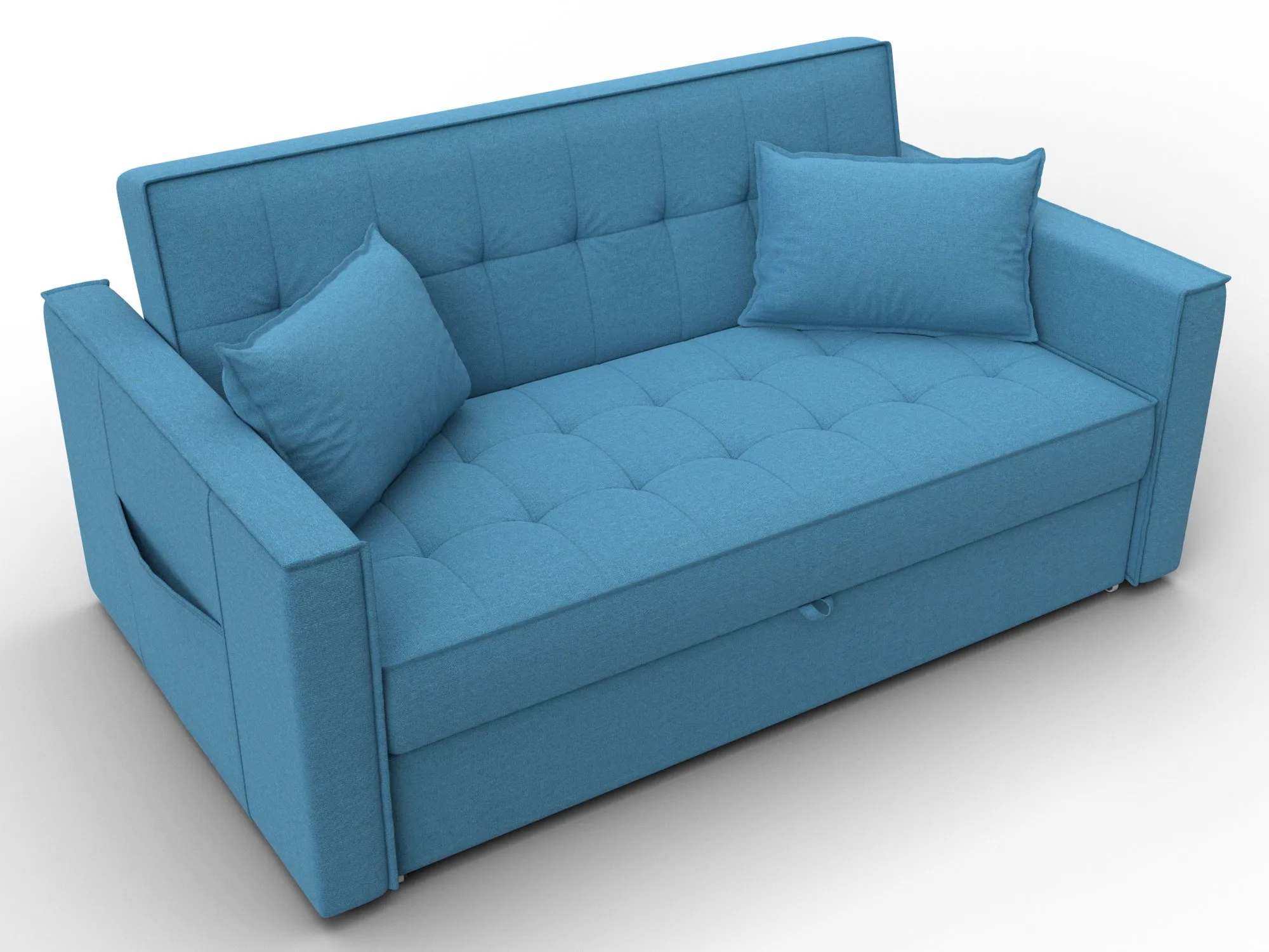 Диван прямой Лига-104 (140) ( Амур 10 голубой )