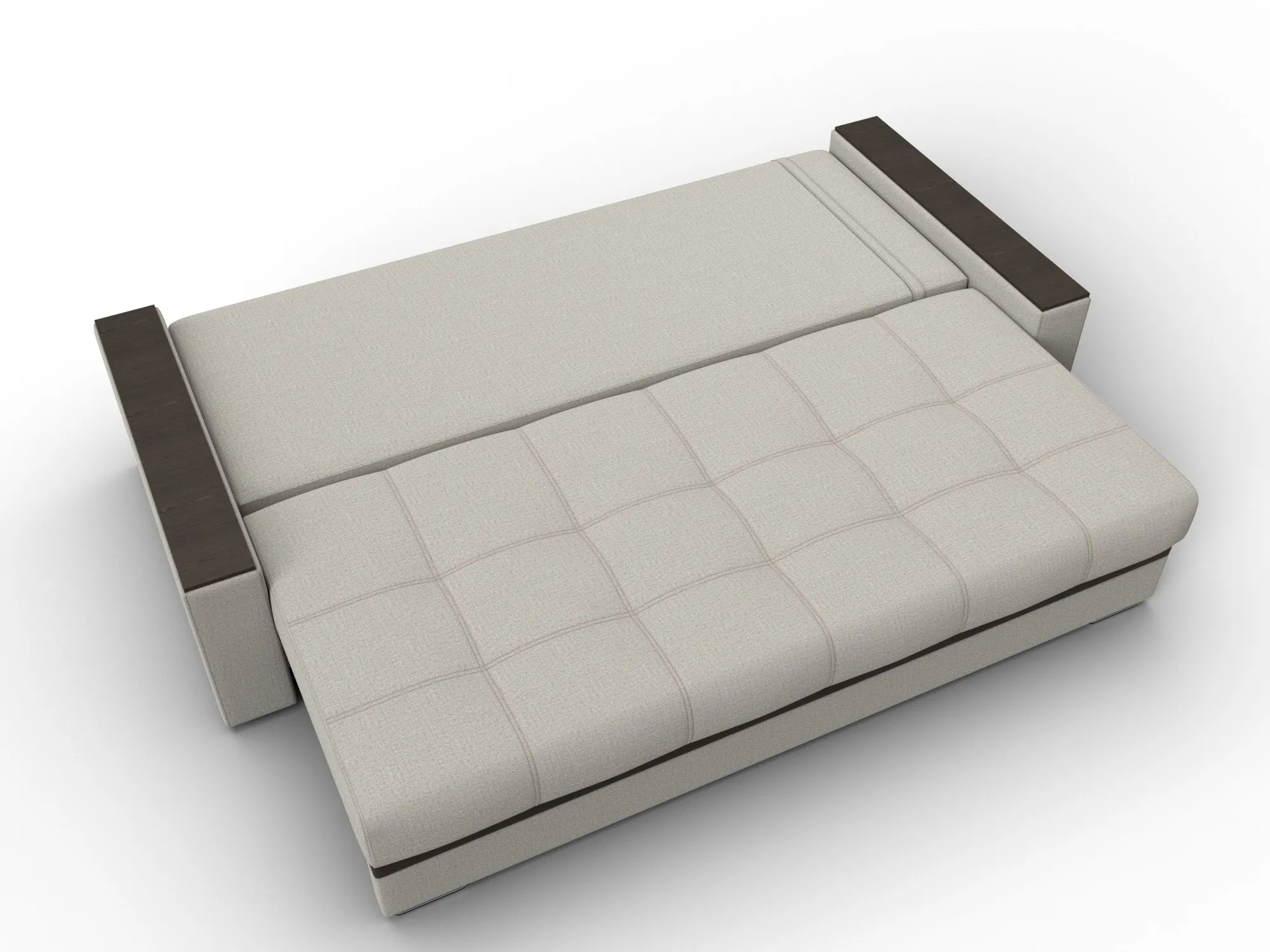 Диван прямой с декором Лига-096 НПБ ( Амур 02 Бежевый;Коричневый )