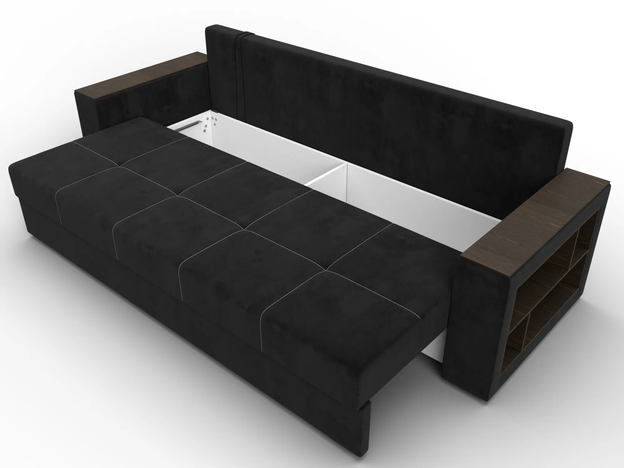 Диван прямой Дубай Лайт ( SEVEN 35 черный )