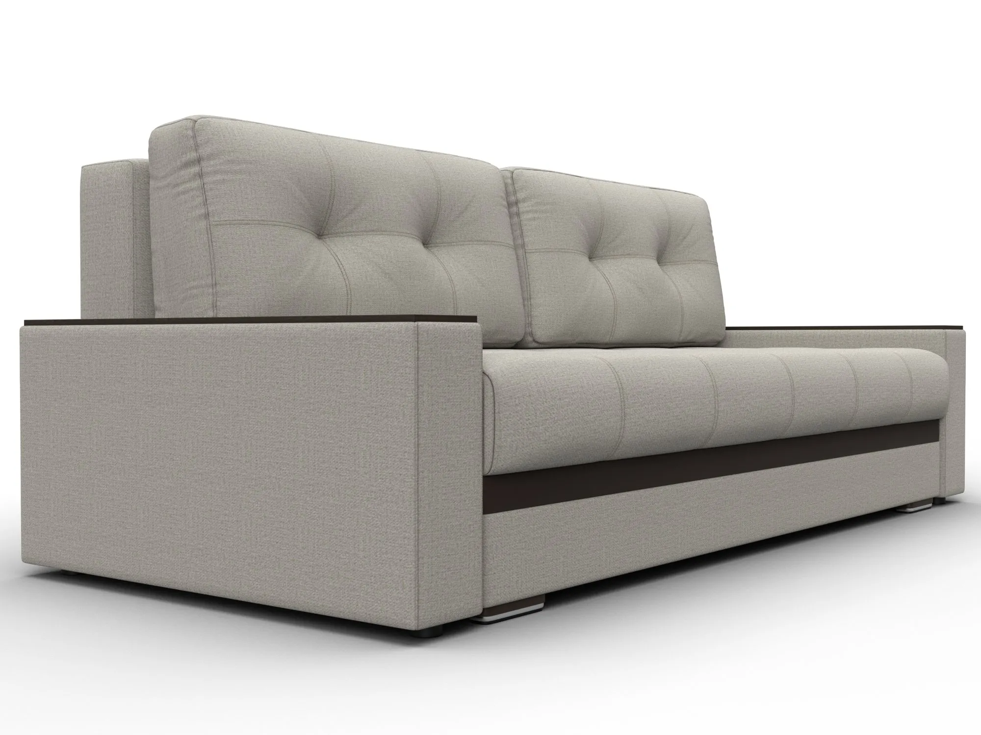 Диван прямой с декором Лига-096 НПБ ( Амур 02 Бежевый;Коричневый )