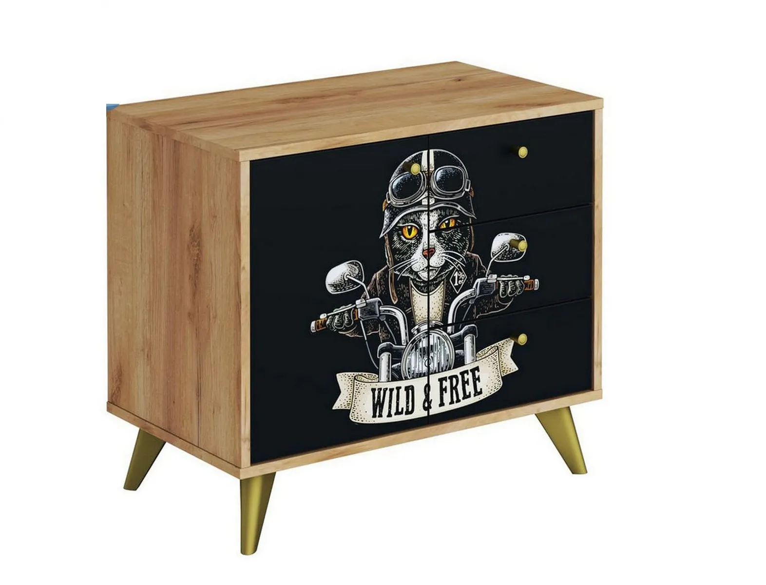 Комод Фьюжн КМ-002 крафт золотой/Biker Cat