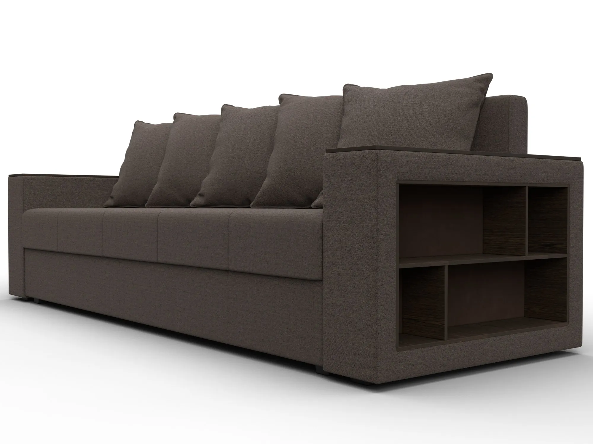 Диван прямой Дубай Лайт ( Амур 05 коричневый )