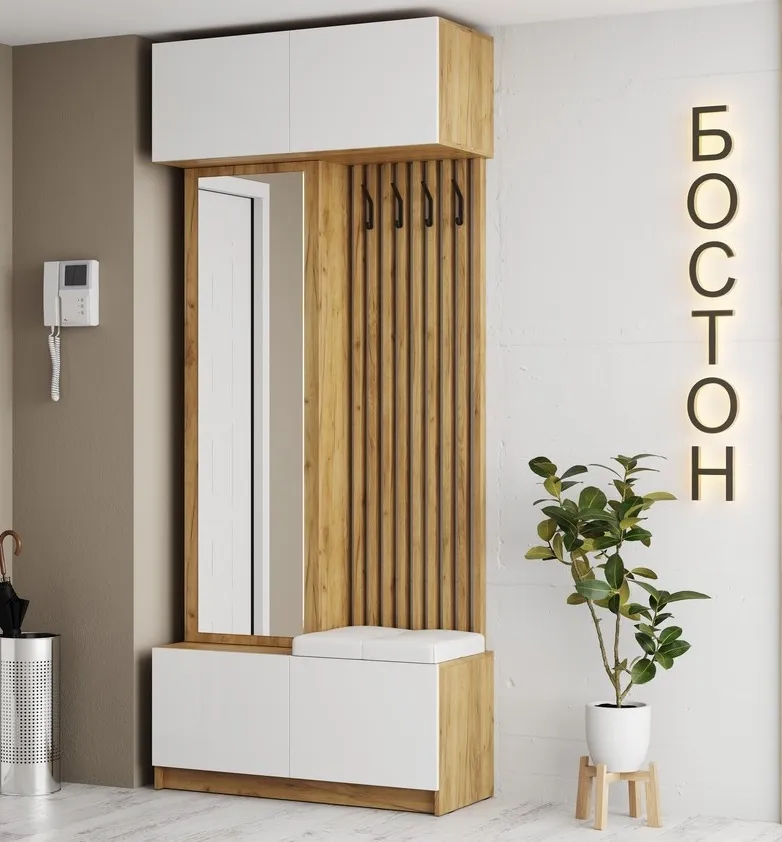 Прихожая Бостон (МДФ белый глянец)