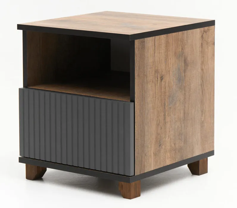 Тумба прикроватная Копенгаген с ящиком (дуб самдал/серый графит)
