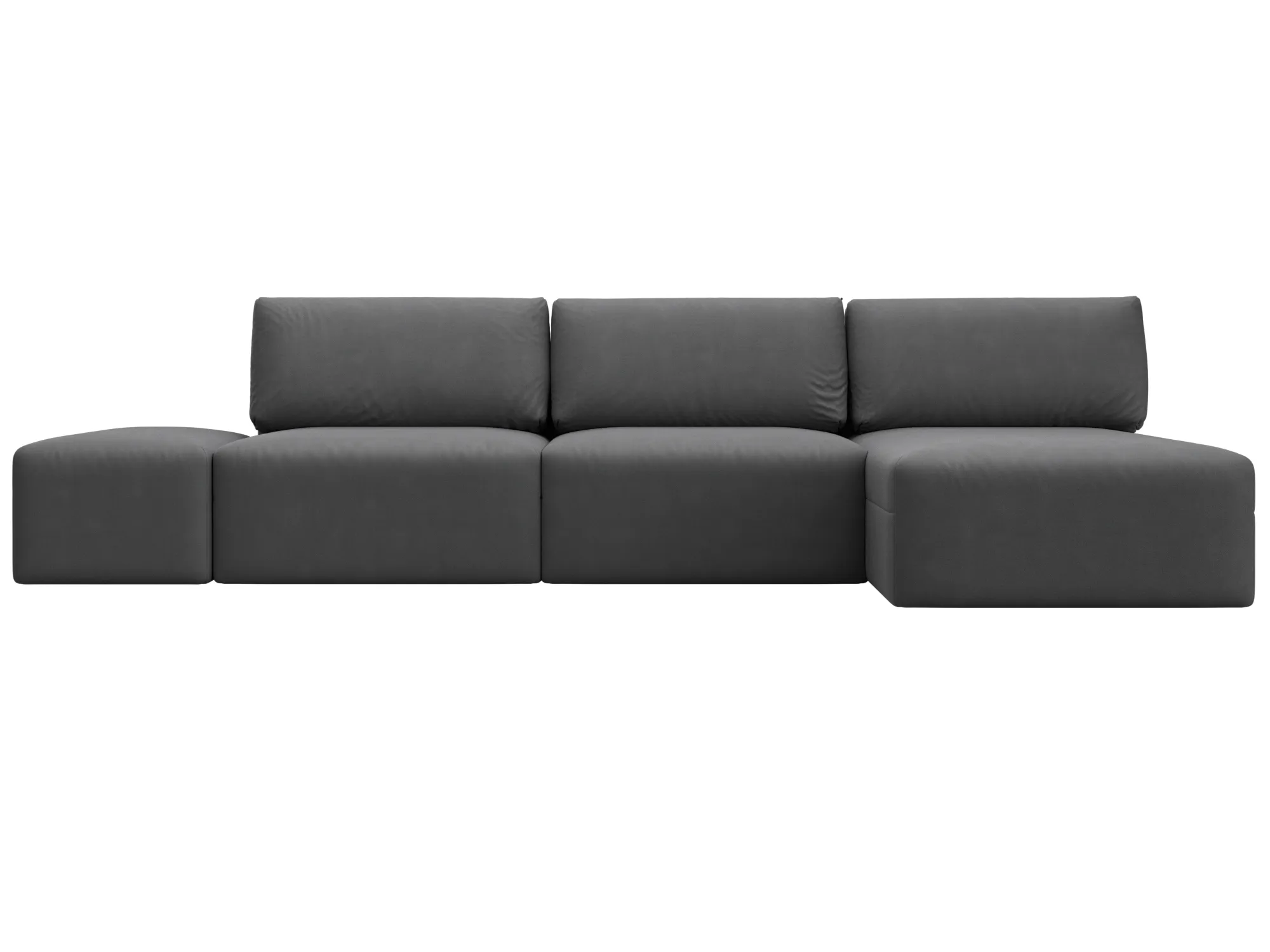 Диван угловой модульный с пуфом Лига-060 НПБ Лонг угол универсальный