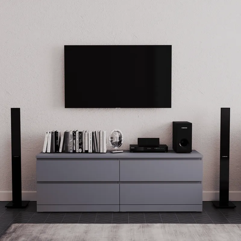 S01071 Варма 4Д комод 160х54х40, серый