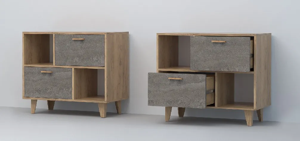 Тумба Т-1 на ножках Эго Дуб Крафт Золотой/Камень Темный