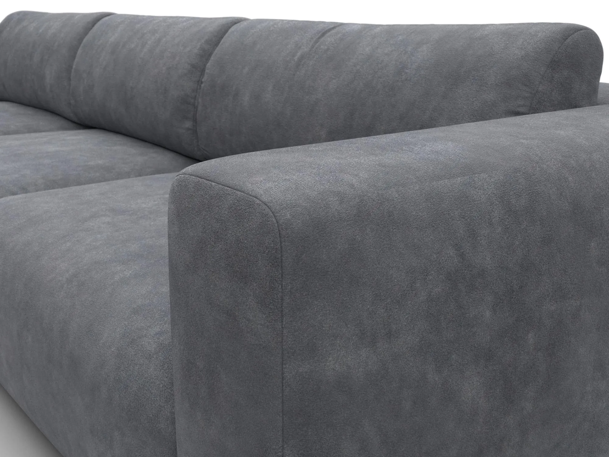 Диван угловой Лига-066 НПБ Лонг угол левый ( BRUT 16 темно-серый )