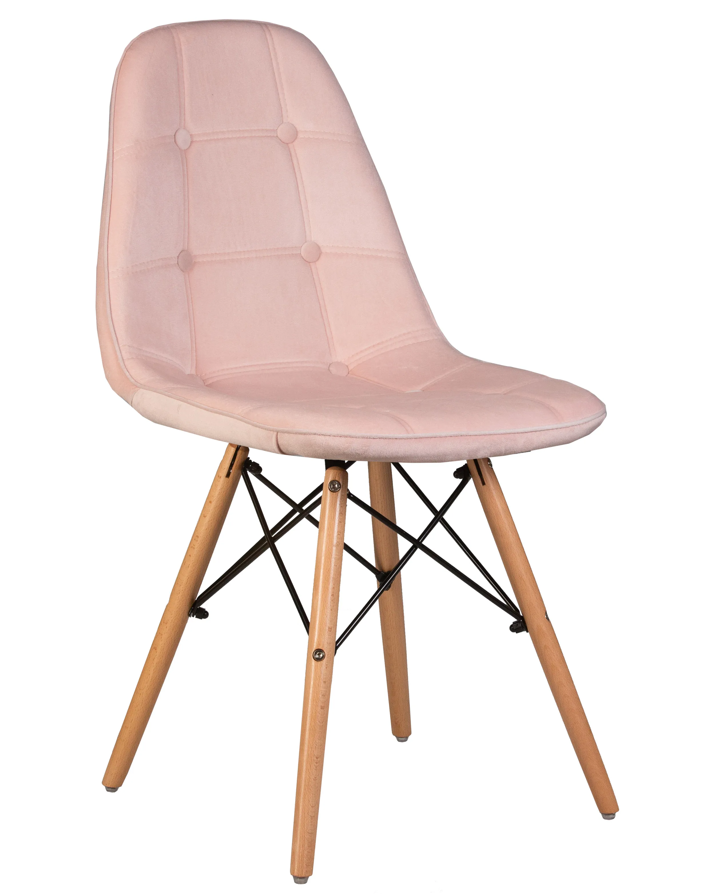 Стул обеденный DOBRIN BENNET (ножки светлый бук, пудрово-розовый велюр (HLR-39))