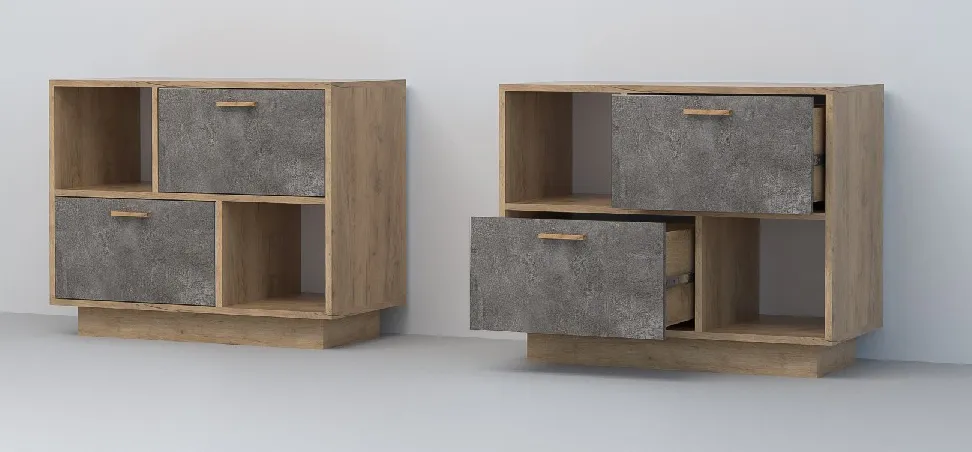 Тумба Т-1 ПД  Эго Дуб Крафт Золотой/Камень Темный