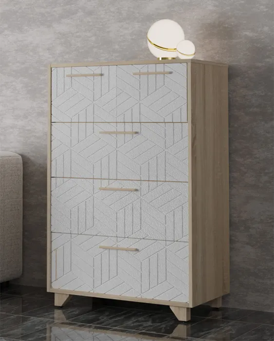 Комод Амстердам (дуб сонома/белый матовый)