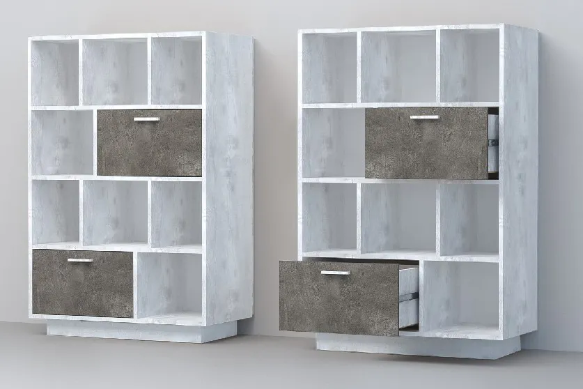 Комод К-1 Эго ПД  Бетон Светлый/Камень Темный