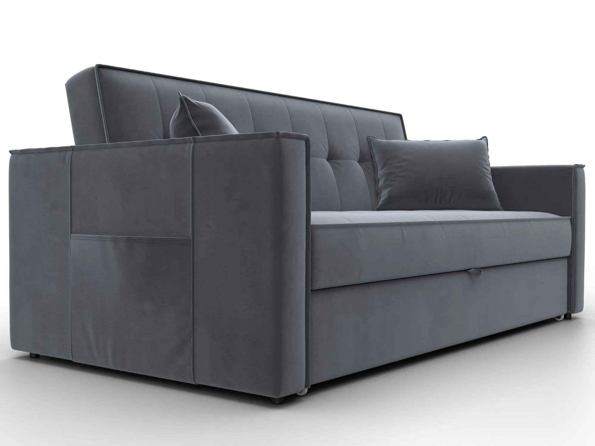 Диван прямой Лига-104 (160) ( SEVEN 17 серый )