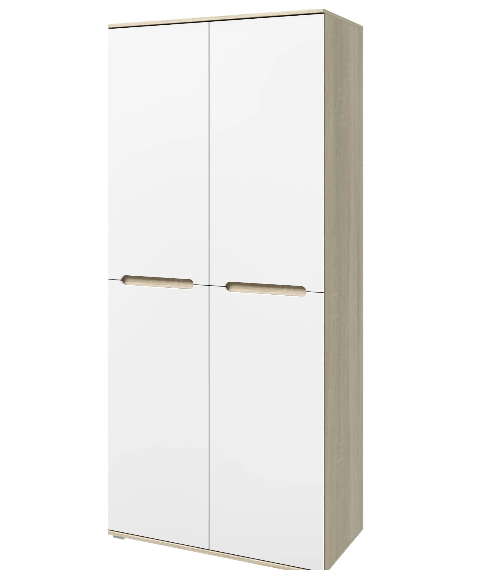 Шкаф 2-х дверный Ким (сонома/белый глянец)