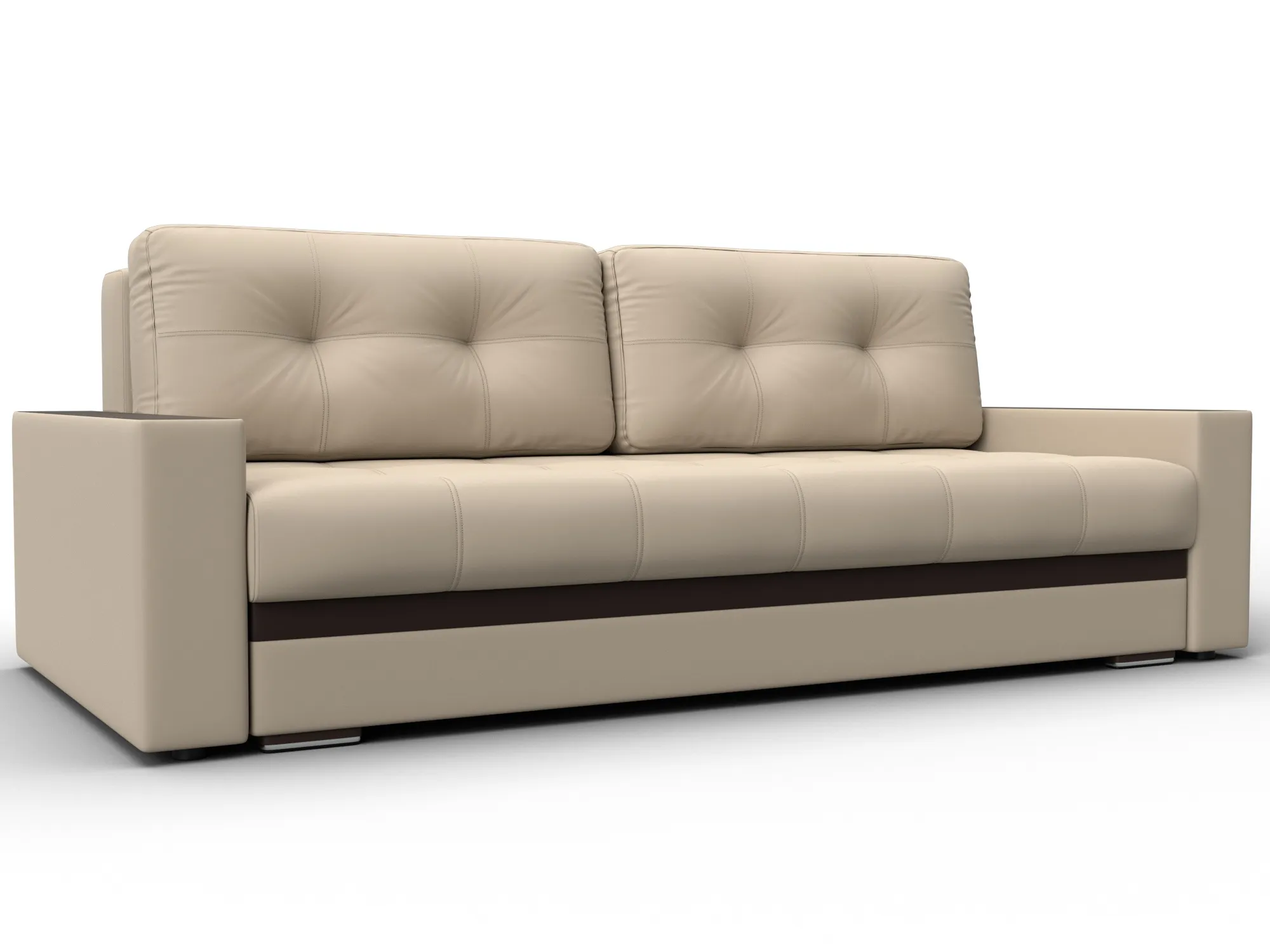 Диван прямой с декором Лига-096 НПБ ( Бежевый;Коричневый )