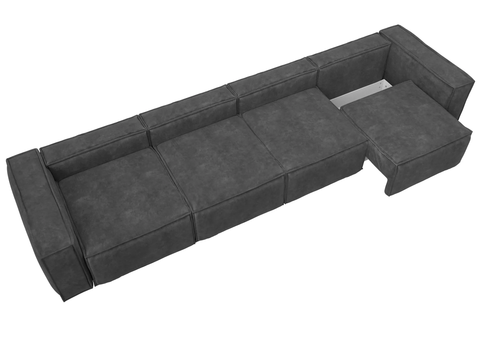 Диван прямой Лига-081 НПБ МегаЛонг ( BRUT 16 темно-серый )