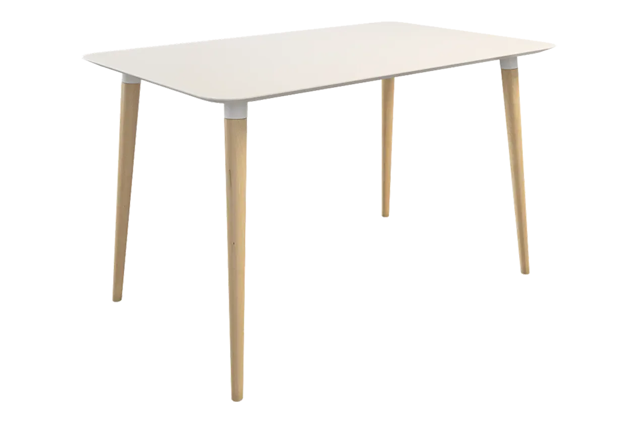 Стол обеденный Сканди 1 белый/светлый лак