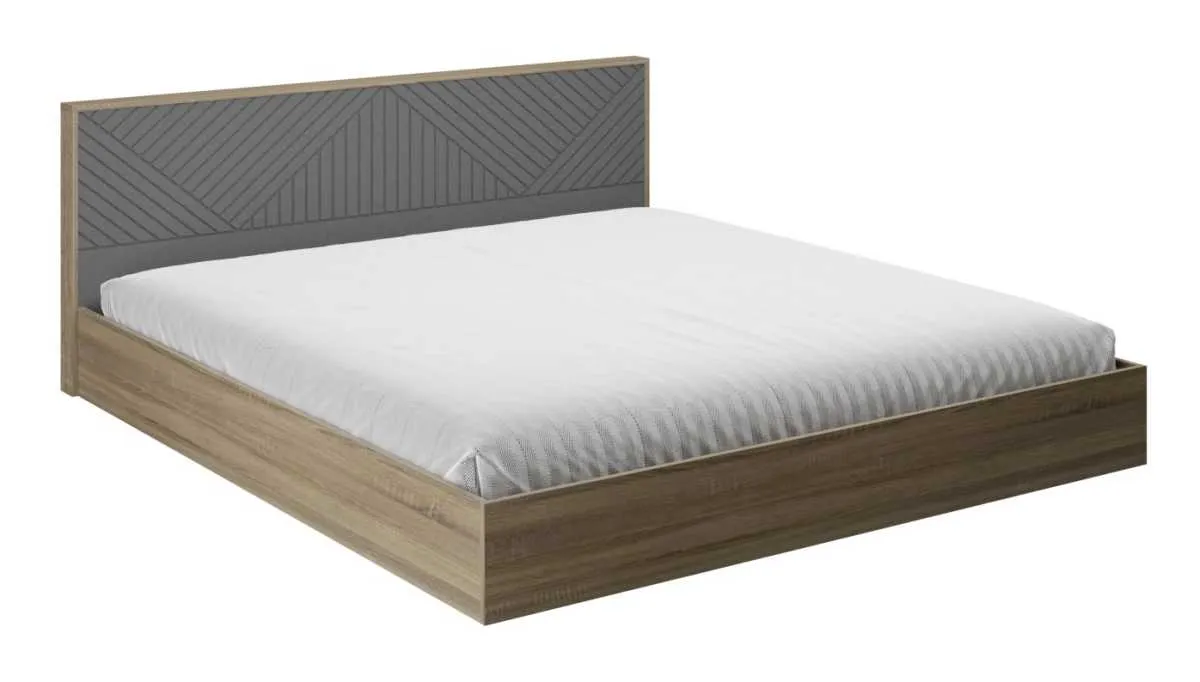 Кровать Копенгаген 1,6 (с настилом) (дуб самдал/серый графит)