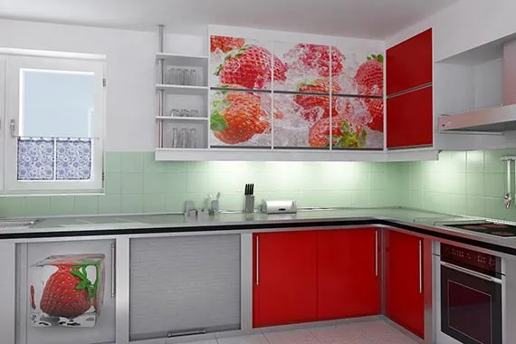 Современная кухня с фотопечатью