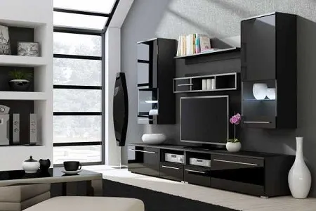 Стенка-горка черного цвета