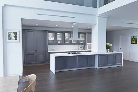 Монохромный кухонный гарнитур 