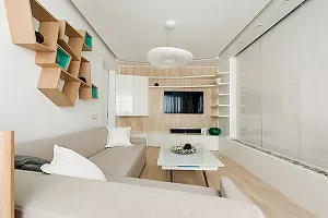 Цветовая гамма узкой гостиной